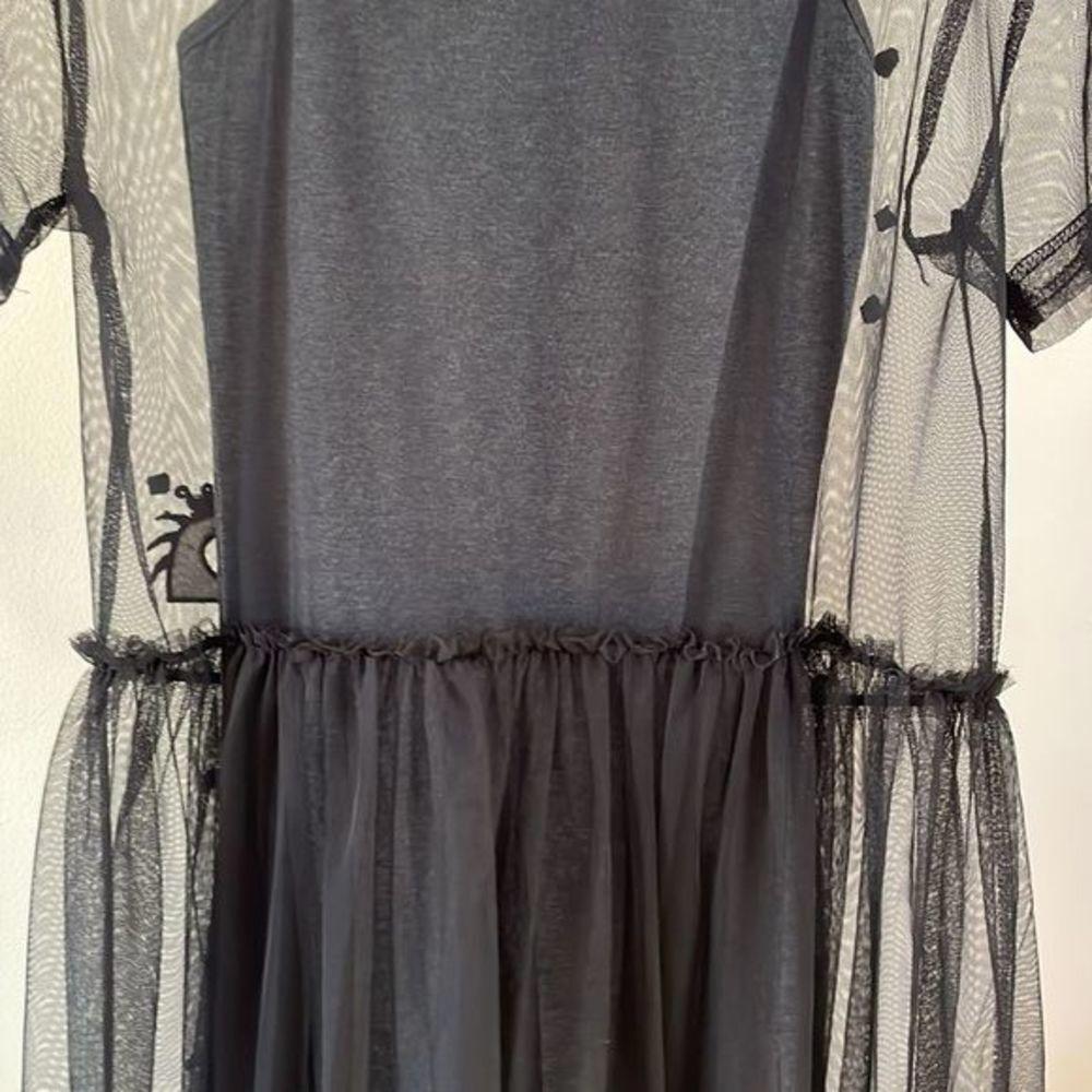 Disney Black Sheer Midi Dress with Fun Accents - Picture 9 of 9